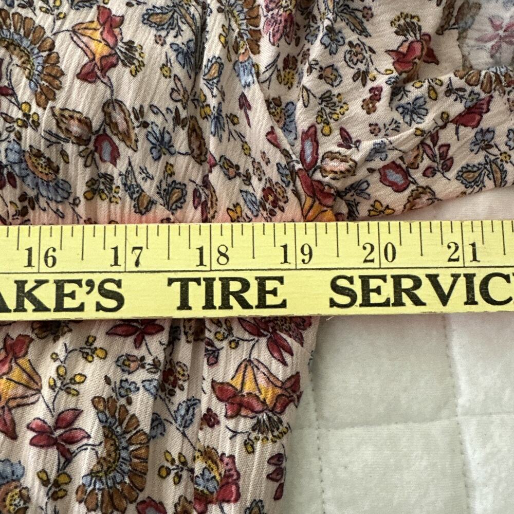 J Jill Maxi Dress Womens Large Beige Micro Floral Shift Earthy Prairie Boho Chic - Picture 10 of 12